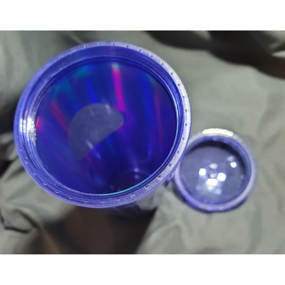 Starbucks‎ Cold Cup Tumbler Iridescent Blue Domed Studded 24oz Venti No Straw